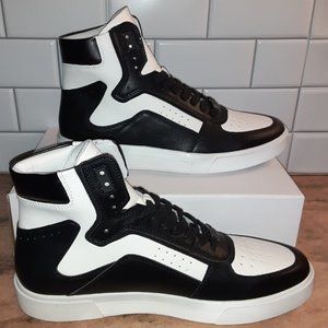 INC Men's Keanu High-Top Sneaker Shoes - Black and White - Men's Size 11.5
